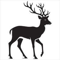 Deer Silhouette in Calm Stance vector