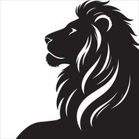 Serene Lion Silhouette in Royal Sitting Pose vector
