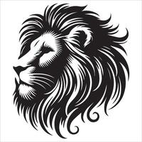 Silent Crouching Lion Silhouette in a Stalking Stance vector