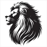 Alert Lion Silhouette Crouching in the Grass vector