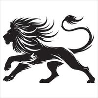 Graceful Lion Silhouette on the Move vector