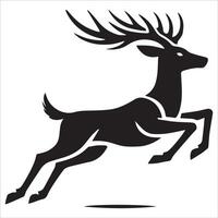 Silhouette of a Running Deer vector
