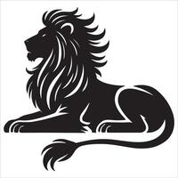 Powerful Lion Silhouette Sitting in Control vector