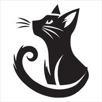 Cat Shape with Curved Tail Upwards vector