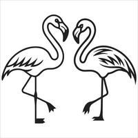 Elegant Flamingo Design with Minimal Detailing vector