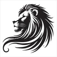 Powerful Lion Silhouette in a Hunting Pose vector