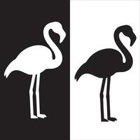 Graceful Flamingo in Black Art vector