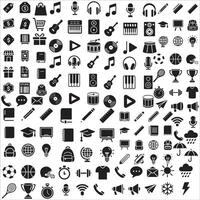 music symbol in Silhouette vector