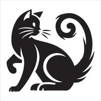 Cat in Crouching Playful Stance vector
