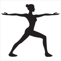 Dynamic Flow Warrior Pose Outline vector