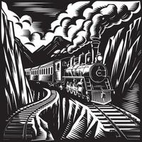 Timeless Train Silhouette Design in a Circle vector