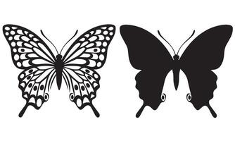 Minimalist Butterfly Silhouette Set with Simple Forms vector