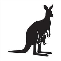 Minimalistic Kangaroo with Joey Design vector