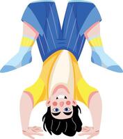 Upside down character illustration in flat style vector