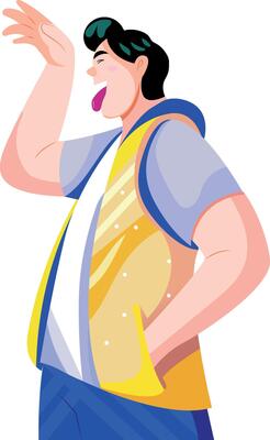 Silly character illustration in flat style