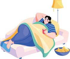 Chilling character illustration in flat style vector