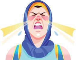 Character sneeze funny illustration in flat style vector