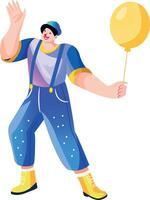 A flat illustration of funny mime character vector
