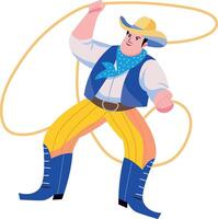 Cowboy character illustration in flat style vector