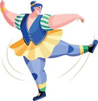Funny dancing character illustration in flat style vector