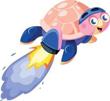 Turbo turtle illustration in flat style vector