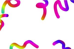 Colorful gradient abstract curved lines in various dynamic shapes on a white background. Perfect for modern design projects, digital artwork, and creative compositions vector