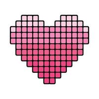 Pixelated Heart Design in Gradient Pink Color vector