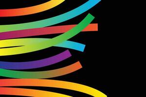Vibrant Abstract Background with Colorful Ribbon Gradient Lines and 3D Dynamic Shapes vector