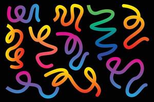 Elegant Abstract Wavy Lines Featuring Vibrant Gradient Color Spiral Designs vector
