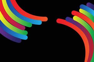 Vibrant Abstract Background with Gradient Color Waves and Dynamic Rainbow Ribbons vector