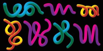 Abstract Color Gradient Shapes with Wavy Lines and Bright Fluid Wave vector