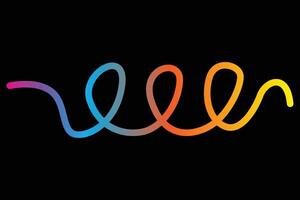 Abstract Wavy Ribbon Lines in a Vibrant Color Gradient Spiral Formation vector