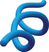 Modern 3D Gradient Shape with Fluid Spiral and Bright Wavy Organic Design vector