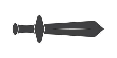 Old medieval sword icon in flat style. Weapon illustration on isolated background. Razor blade sign business concept. vector
