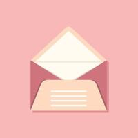 Envelope with letter icon in flat style. Email document illustration on isolated background. Postcard sign business concept. vector