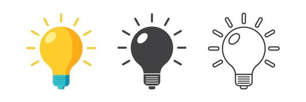 Light bulb icon in flat style. Lamp illustration on isolated background. Energy and idea sign business concept. vector