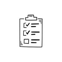 Hand drawn memo paper sheet icon in flat style. Checklist illustration on isolated background. To do list sign business concept. vector