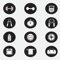 fitness icon good for element design, gym icon, ui design, web design, silhouette design, etc vector