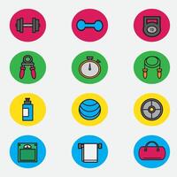 fitness icon with color good for element design, gym icon, ui design, web design, etc vector