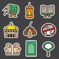 set of ramadan good for sticker, element design, print design, icon, etc vector