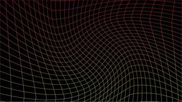Abstract background with a wavy grid pattern in red and green hues. Perfect for technology, data, or network concepts. vector