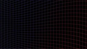 Abstract 3D grid background with blue and red lines. Digital, technology, network concept. vector