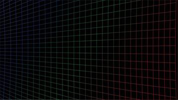 Abstract colorful grid pattern on black background. Digital technology, network, data, connection concept. vector