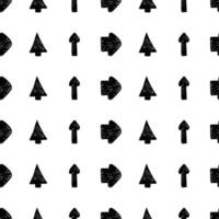 Seamless pattern with black hand drawn arrows vector
