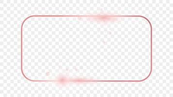 Rose gold glowing rounded rectangular frame vector