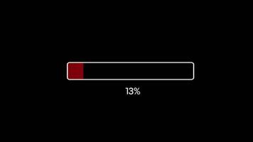 Loading Bar Progressing with Segment on Black Background video