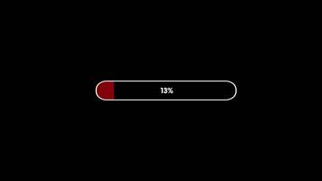 Loading Bar Progressing with Segment on Black Background video