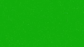 White snowflakes falling uniformly on a vibrant green background, ideal for compositing effects video