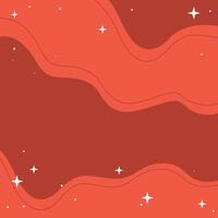 Abstract Red Holiday Background With Wavy Lines and Sparkling Stars, Square Design. Perfect for Christmas design projects and social media vector