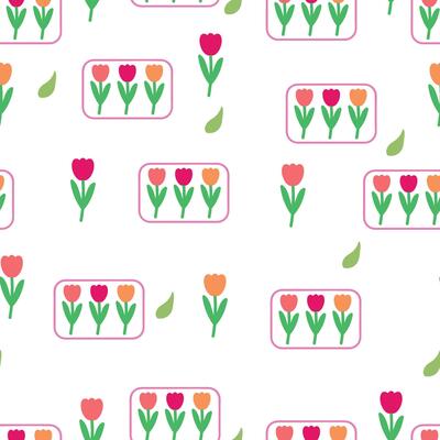 Seamless pattern with cute cartoon flowers, for fabric prints, textiles, gift wrapping paper. children's colorful , flat style